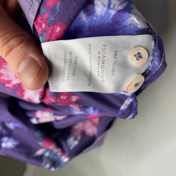 Seven Diamonds Floral Reversed Print Men's Short Sleeve Button Down Size L - Picture 8 of 8